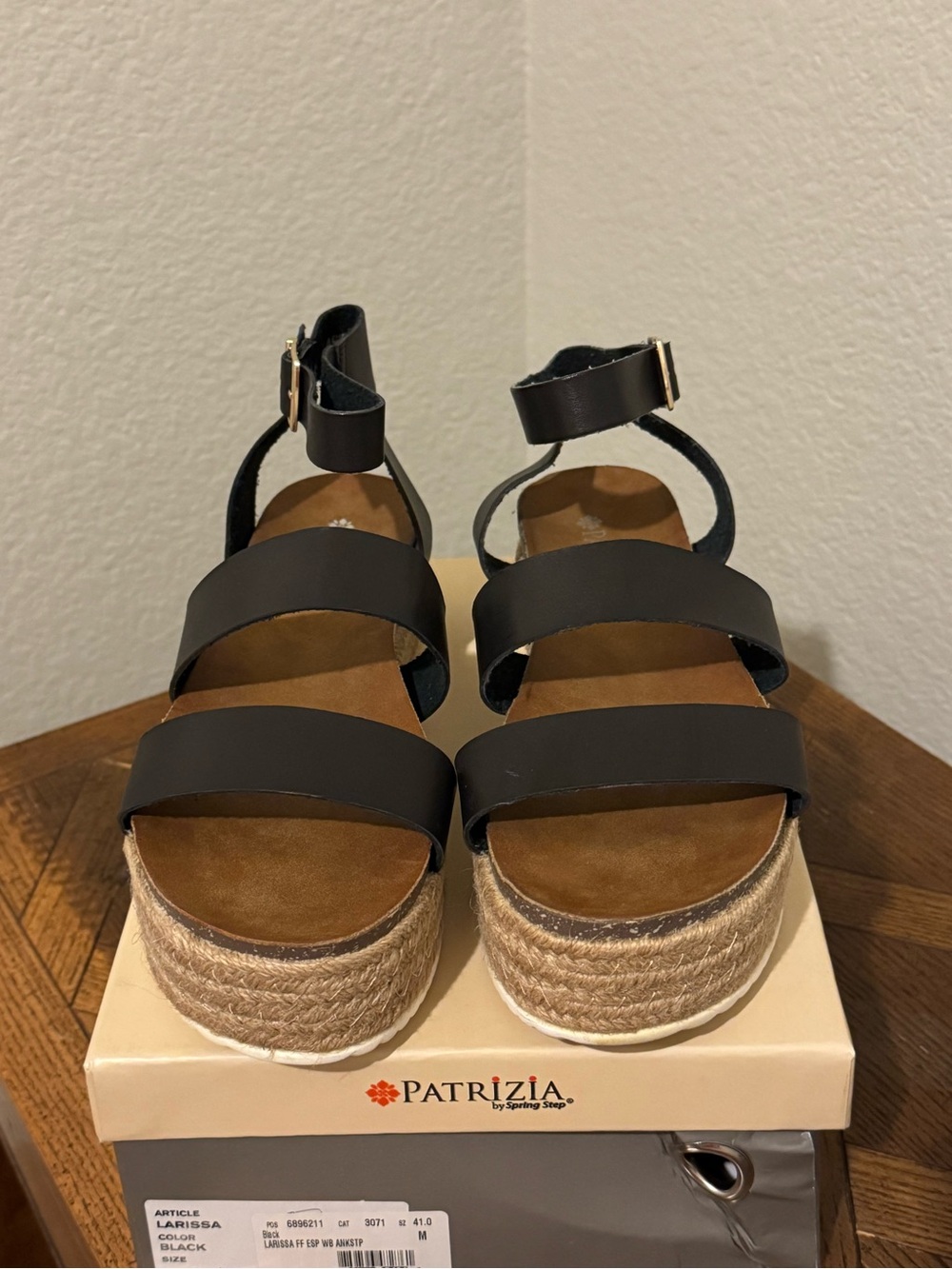 Patrizia "Larissa" Black Platform Espadrille Sandals - Women's 41 (9.5-10)